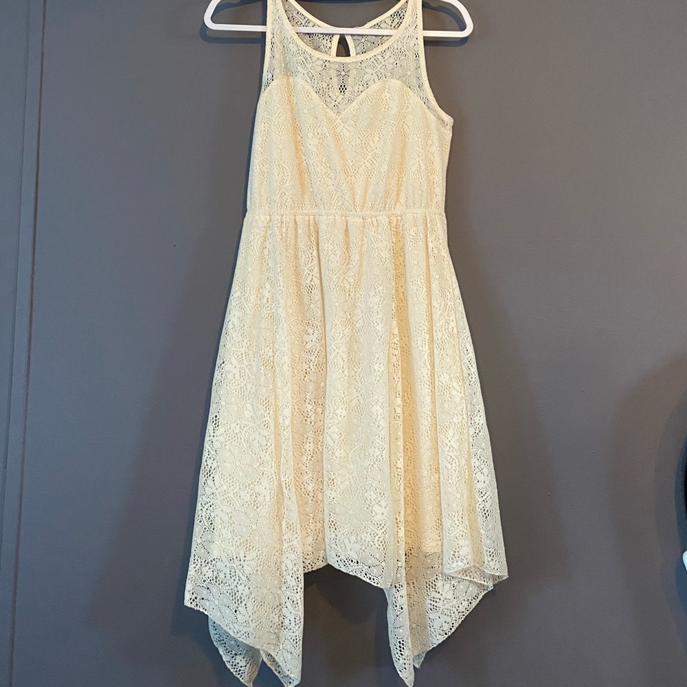 Cream color lace midi dress